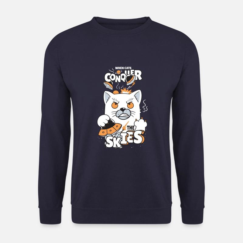When cats conquer the skies - Unisex Sweatshirt - navy