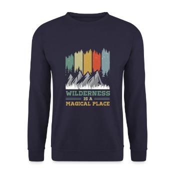 La nature sauvage est un endroit magique - Sweat-shirt Unisexe - marine - Devant - Alina (178cm) & Michal (187cm)