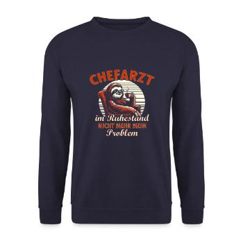 Chefarzt Ruhestand - Unisex Pullover - Navy - Vorne - Alina (178cm) & Michal (187cm)