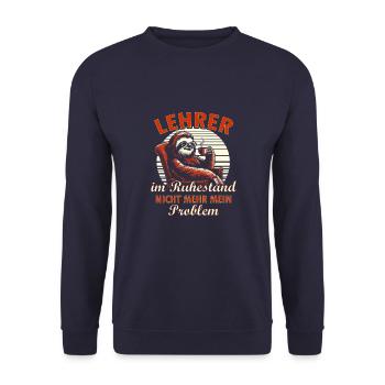 Lehrer Ruhestand - Unisex Pullover - Navy - Vorne - Alina (178cm) & Michal (187cm)