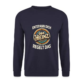 Opa Heinz - Unisex Pullover - Navy - Vorne - Alina (178cm) & Michal (187cm)