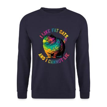 J’aime les gros chats et je ne peux pas mentir - Sweat-shirt Unisexe - marine - Devant - Alina (178cm) & Michal (187cm)