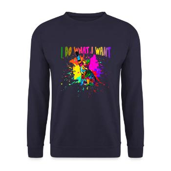 I do what I want - Unisex Sweatshirt - navy - Front - Alina (178cm) & Michal (187cm)