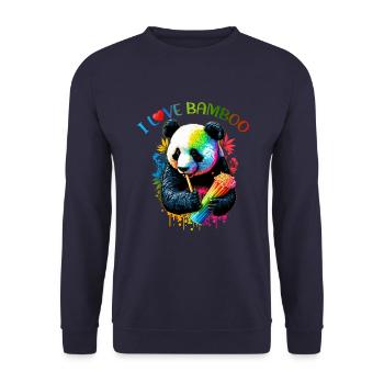 I love bamboo - Unisex Sweatshirt - navy - Front - Alina (178cm) & Michal (187cm)