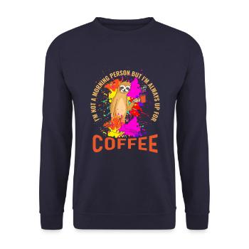 Ich Bin Kein Morgenmensch - Unisex Pullover - Navy - Vorne - Alina (178cm) & Michal (187cm)