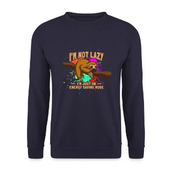 I'm not lazy - Unisex Sweatshirt - navy - Front - Alina (178cm) & Michal (187cm)