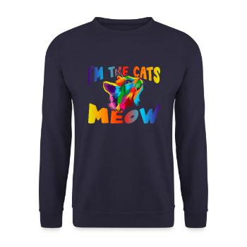 I'm the cats meow - Unisex Sweatshirt - navy - Front - Alina (178cm) & Michal (187cm)