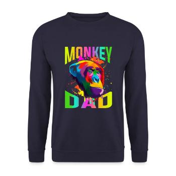 Monkey Father - Unisex Sweatshirt - navy - Front - Alina (178cm) & Michal (187cm)