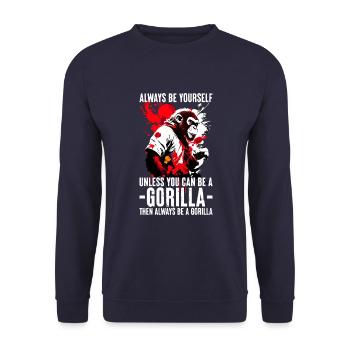 Always be yourself - Unisex Sweatshirt - navy - Front - Alina (178cm) & Michal (187cm)