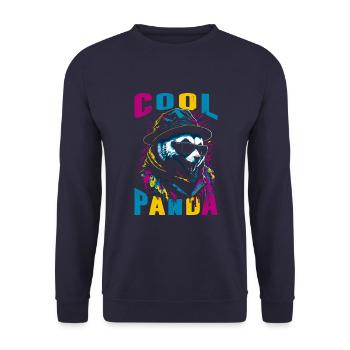 Cool Panda - Unisex Sweatshirt - navy - Front - Alina (178cm) & Michal (187cm)