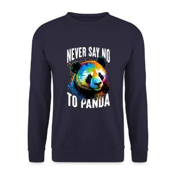 Never say "no" to Panda - Unisex Sweatshirt - navy - Front - Alina (178cm) & Michal (187cm)