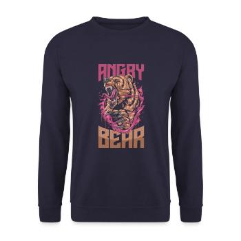 Angry Bear - Unisex Sweatshirt - navy - Front - Alina (178cm) & Michal (187cm)