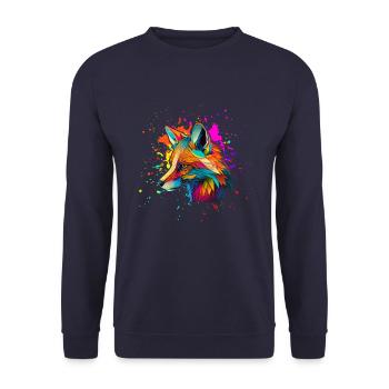 Colorful Fox - Unisex Sweatshirt - navy - Front - Alina (178cm) & Michal (187cm)