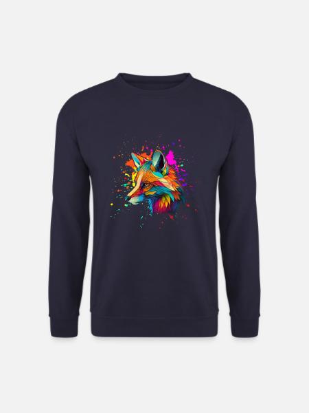 Renard coloré - Sweat-shirt Unisexe - marine