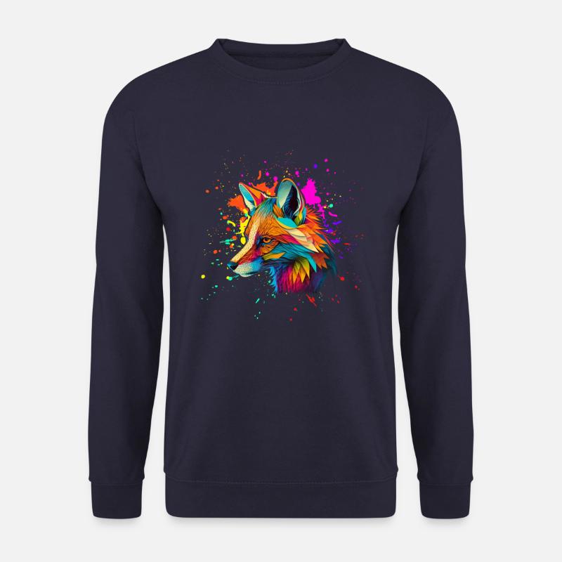 Renard coloré - Sweat-shirt Unisexe - marine