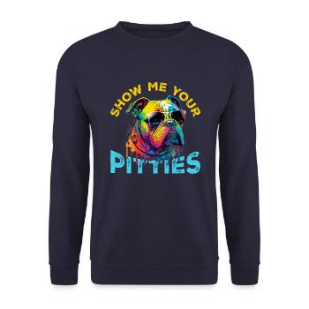 Zeig mir deine P* - Unisex Pullover - Navy - Vorne - Alina (178cm) & Michal (187cm)