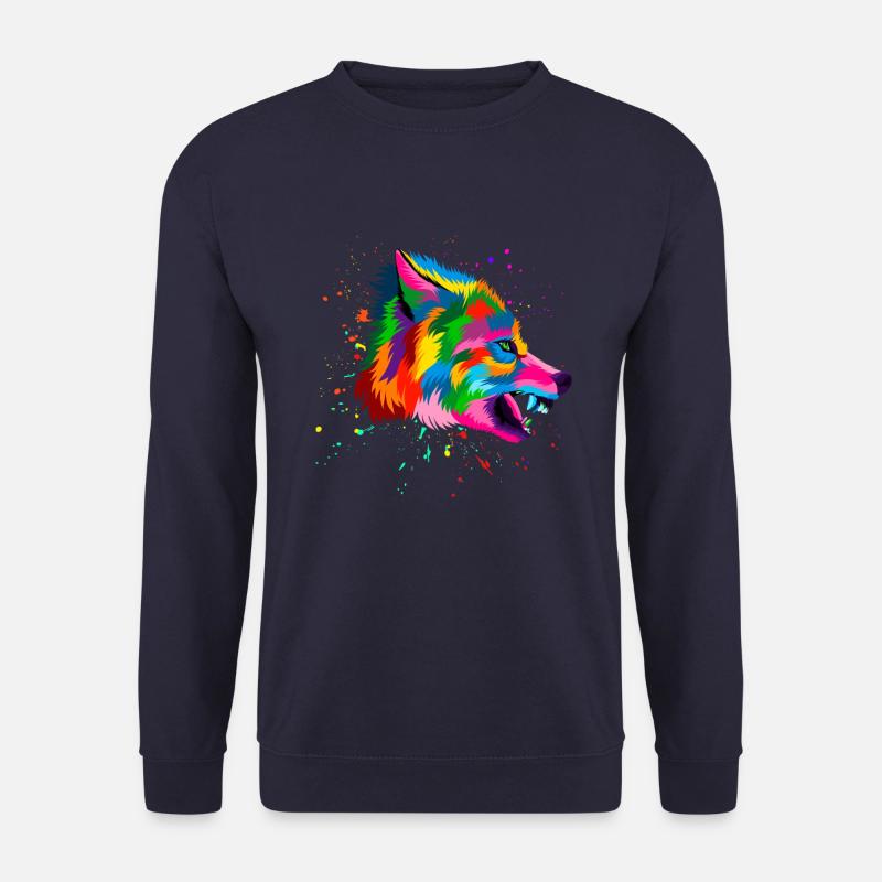 Wütender Wolfskopf - Unisex Pullover - Navy