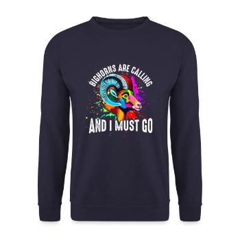 The Thickhorns Are Calling - Unisex Sweatshirt - navy - Front - Alina (178cm) & Michal (187cm)