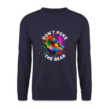 Fass den Bären nicht an - Unisex Pullover - Navy - Vorne - Alina (178cm) & Michal (187cm)