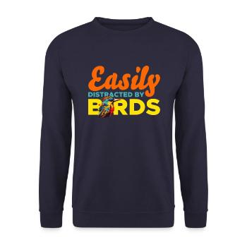 Easily distracted by birds - Unisex Sweatshirt - navy - Front - Alina (178cm) & Michal (187cm)