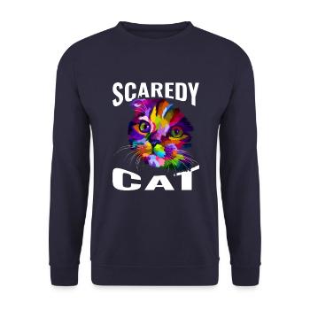 Scared Cat - Unisex Sweatshirt - navy - Front - Alina (178cm) & Michal (187cm)