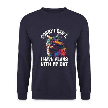 Entschuldigung, ich kann nicht - Unisex Pullover - Navy - Vorne - Alina (178cm) & Michal (187cm)