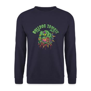 Bulldog-Zombie - Unisex Pullover - Navy - Vorne - Alina (178cm) & Michal (187cm)