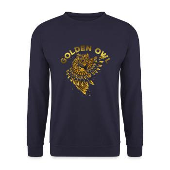 Golden Owl - Unisex Sweatshirt - navy - Front - Alina (178cm) & Michal (187cm)