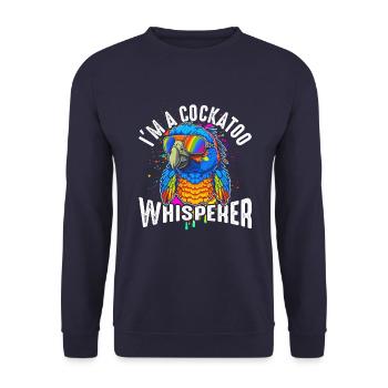 I'm a cockatoo whisperer - Unisex Sweatshirt - navy - Front - Alina (178cm) & Michal (187cm)