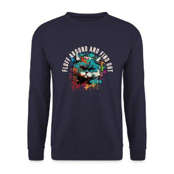 Herumflauschen und herausfinden - Unisex Pullover - Navy - Vorne - Alina (178cm) & Michal (187cm)