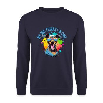 Mon chien pense que je suis cool - Sweat-shirt Unisexe - marine - Devant - Alina (178cm) & Michal (187cm)