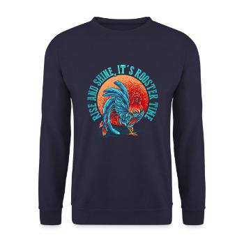 Erhebe dich und leuchte - Unisex Pullover - Navy - Vorne - Alina (178cm) & Michal (187cm)