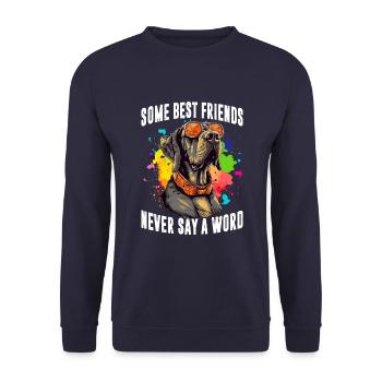 Einige beste Freunde sagen niemals ein Wort - Unisex Pullover - Navy - Vorne - Alina (178cm) & Michal (187cm)