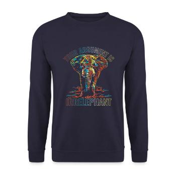 Your argument is irrelephant - Unisex Sweatshirt - navy - Front - Alina (178cm) & Michal (187cm)