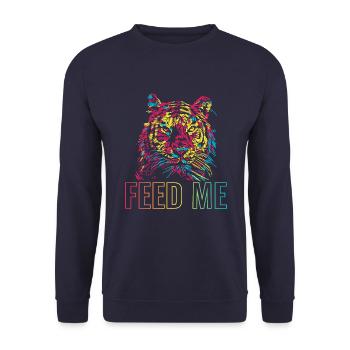 Feed me - Unisex Sweatshirt - navy - Front - Alina (178cm) & Michal (187cm)