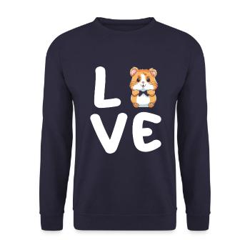 Niedlicher Hamster-Love T-Shirt - Unisex Pullover - Navy - Vorne - Alina (178cm) & Michal (187cm)