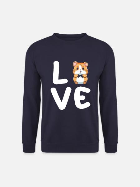 Cute Hamster Love T-Shirt - Unisex Sweatshirt - navy
