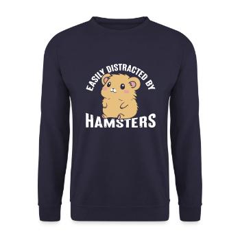 Essen, Schlafen, Rennen Und Wiederholen - Unisex Pullover - Navy - Vorne - Alina (178cm) & Michal (187cm)