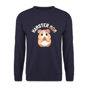 Hamster Mom T-Shirt - Unisex Pullover - Navy - Vorne - Alina (178cm) & Michal (187cm)