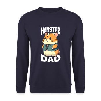 Hamster Dad T-Shirt - Unisex Pullover - Navy - Vorne - Alina (178cm) & Michal (187cm)