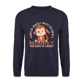 Always be yourself unless - Unisex Sweatshirt - navy - Front - Alina (178cm) & Michal (187cm)