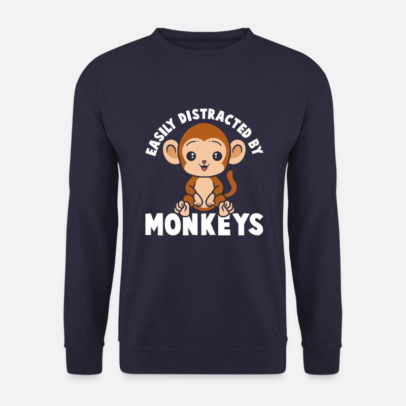 Facilement distrait par les singes - Sweat-shirt Unisexe - marine