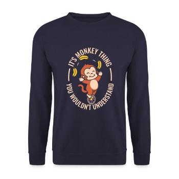 It's monkey thing they wouldn't understand - Unisex Sweatshirt - navy - Front - Alina (178cm) & Michal (187cm)