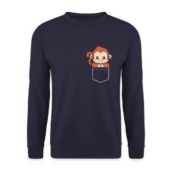 Monkey In A Bag - Unisex Sweatshirt - navy - Front - Alina (178cm) & Michal (187cm)