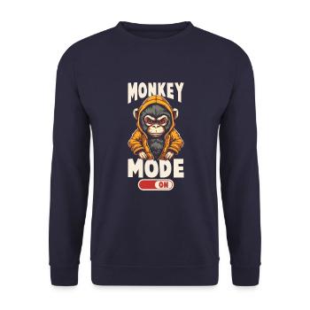 Monkey mode on - Unisex Sweatshirt - navy - Front - Alina (178cm) & Michal (187cm)