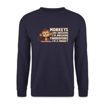 Monkeys are great - Unisex Sweatshirt - navy - Front - Alina (178cm) & Michal (187cm)