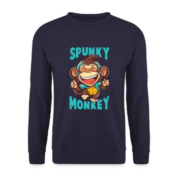 Spunky Monkey - Unisex Sweatshirt - navy - Front - Alina (178cm) & Michal (187cm)