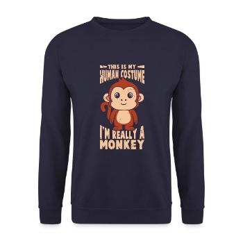 This is my human costume - Unisex Sweatshirt - navy - Front - Alina (178cm) & Michal (187cm)