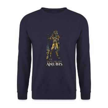 Egyptian god Anubis - Unisex Sweatshirt - navy - Front - Alina (178cm) & Michal (187cm)