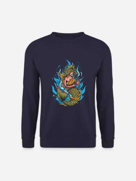 Mermaid playing harp - Unisex Sweatshirt - navy